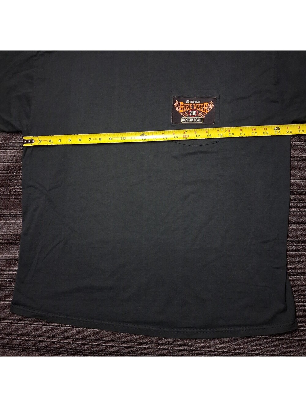 Vintage 2000 Daytona Beach Bike Week 59th Annual Black Pocket T-Shirt Motorcycle